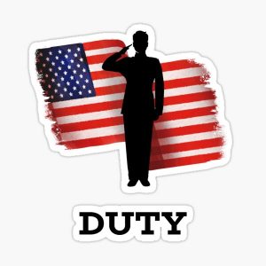 Retro US Army Saluting Sticker