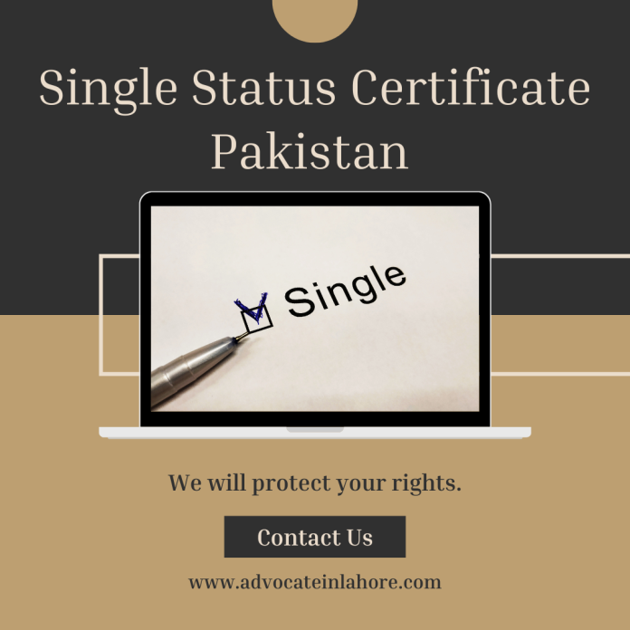 Single Status Certificate in Pakistan Single Status Certificate in Pakistan