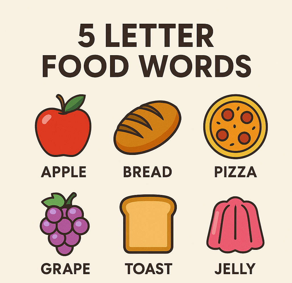 5 letter food words 