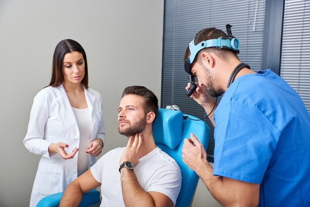 Patient receiving emergency treatment for toothache in Scarsdale