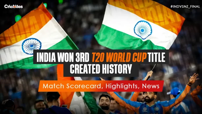 India beat New Zealand to win third T20 World Cup title