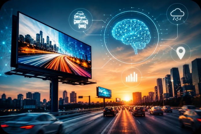 AI Smart City Highway at Sunset
