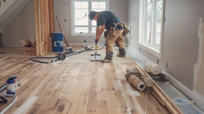 A-DIYer-installing-hardwood-floo