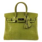 Exotic Elegance: Discover the HERMES Birkin Bag 25cm Green