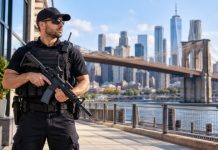 Armed security guards in Brooklyn