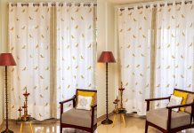 bird print curtains